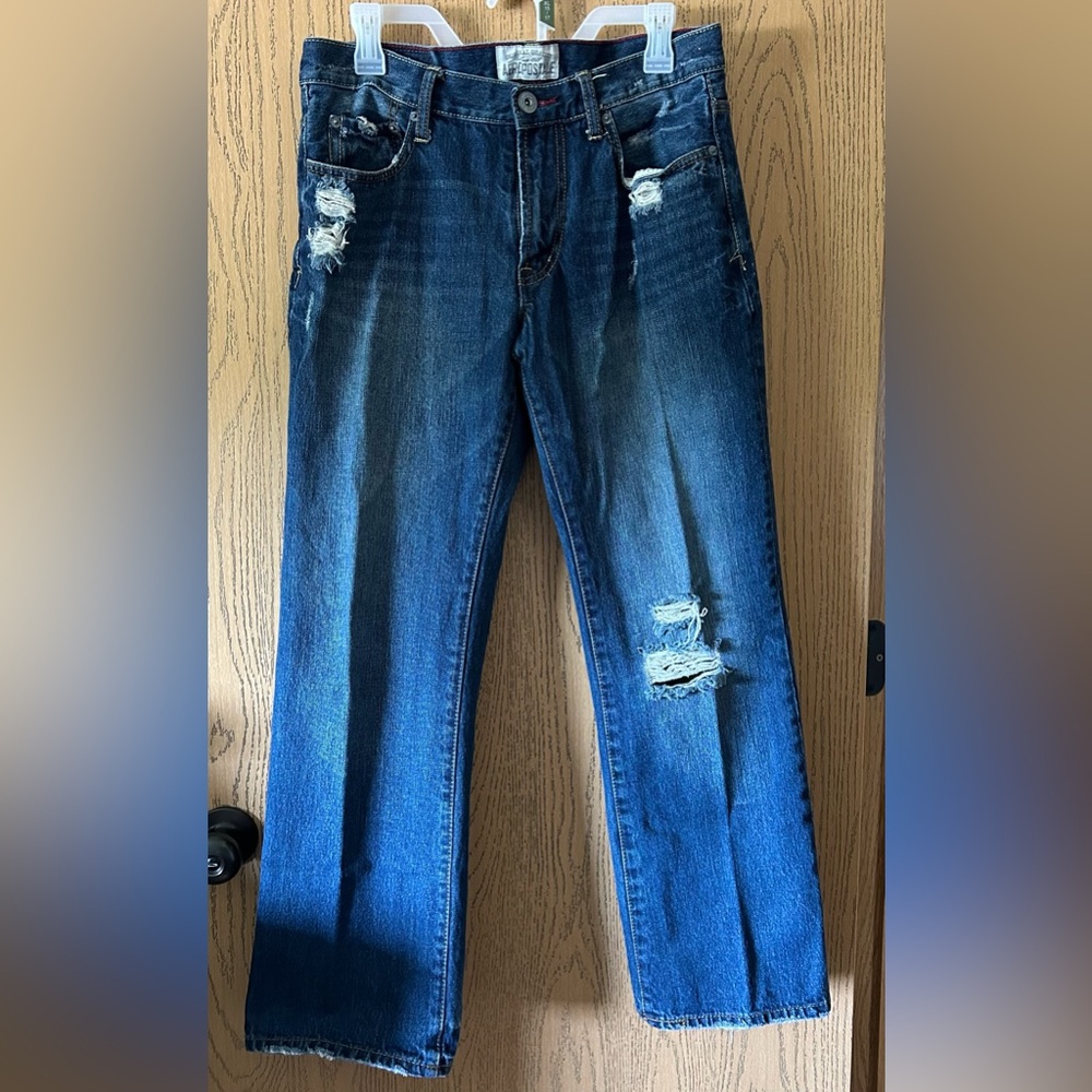 Men’s Aeropostale’s Benton Original Boot Cut - Dark Wash Distressed Jeans 30/30